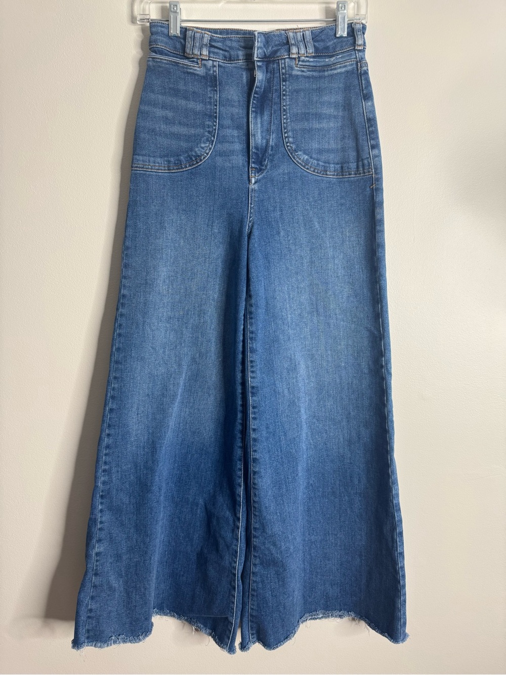 Anthropologie Pilcro Uptown High-Rise Wide-Leg Jeans Raw Hem 26